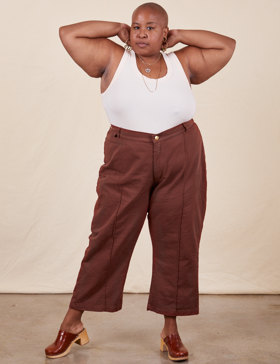 Petite Western Pants in Fudgesicle Brown on Crystani