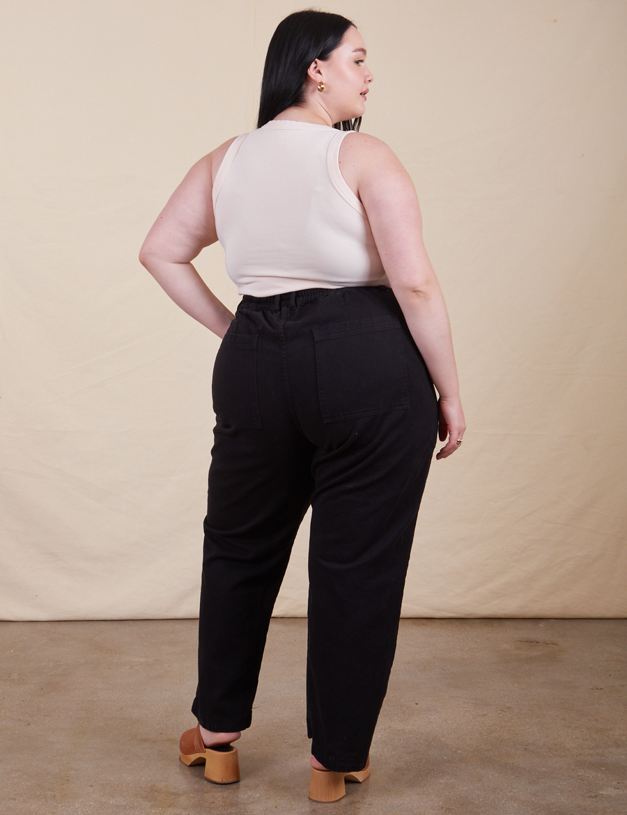  Work Pants in Basic Black back view on Kenna