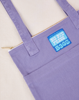 Over-Shoulder Zip Mini Tote in Faded Grape with blue Big Bud press label